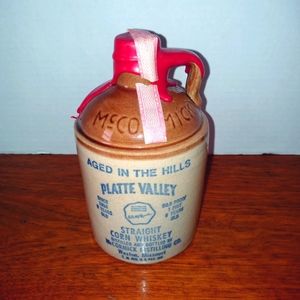 Vintage McCormick Platte Valley Straight Corn Whiskey Stoneware Jug with Seal